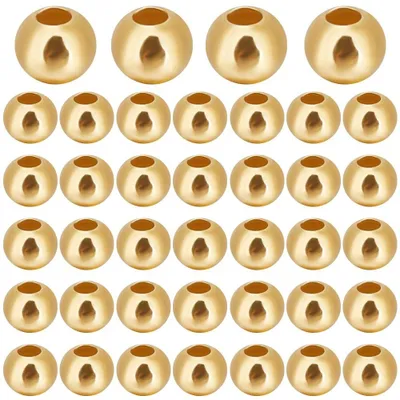 Image de Elzusha - Ensemble de 50 perles espacées en or 24 carats pour la création de bijoux artisanaux