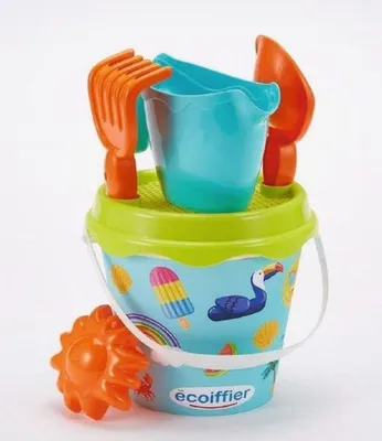 Produktbild von Ecoiffier Sandeimergarnitur Hollidays mit Gießkanne 17 cm