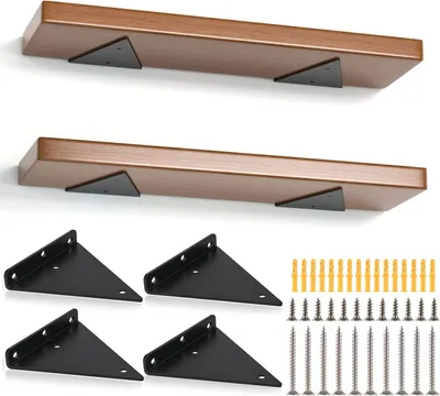 Zdjęcie produktu dla Omgoods - Zestaw 4 trójkątnych wsporników do półek, czarne, 230x170 mm