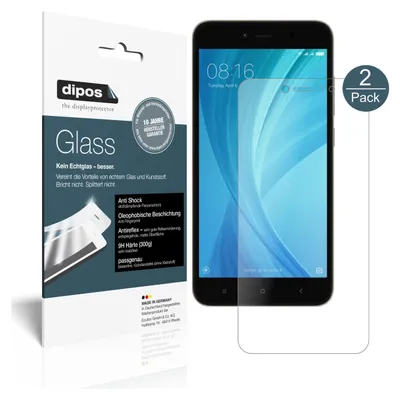 Produktbild von 2x Schutzfolie für Xiaomi Note 5A Prime matt - Anti-Shock 9H Folie dipos Glass