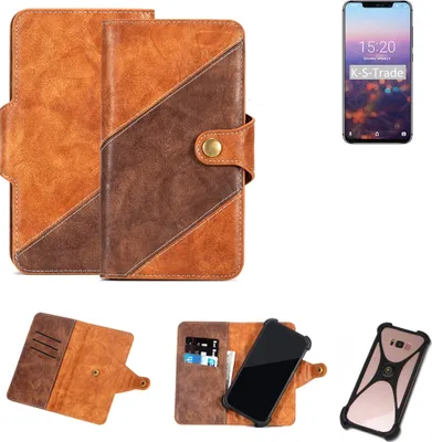 Produktbild von K-S-Trade Handy-Hülle Schutz-Hülle Bookstyle Case Wallet-Case kompatibel mit UMIDIGI Z2 Pro Handy Cover Bumper Kantenschutz Smartphone dunkelbraun
