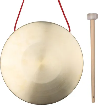 Produktbild von 22 cm Handgong-Becken Messing Kupfer Kapelle Oper Schlaginstrumente mit rundem Spielhammer