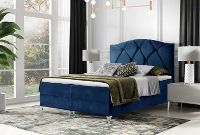 Produktbild von Boxspringbett Schlafzimmerbett DURMUS 140x200cm in Stoff Fresh Blau