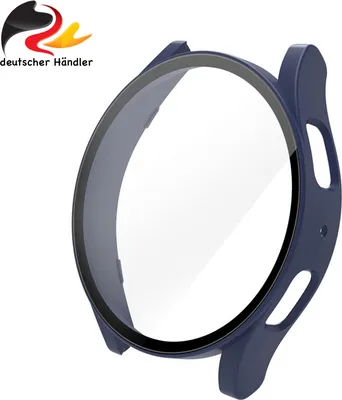 Produktbild von 2 in 1 Display Panzerglas & Schutzhülle Case Cover für Samsung Galaxy Watch 5, 40 mm - Navi Blau