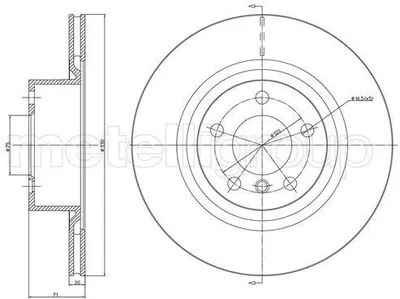 Produktbild von 2x METELLI Bremsscheibe 23-1261C für BMW X3 (F25) X4 (F26) 71 0mm 330 0mm