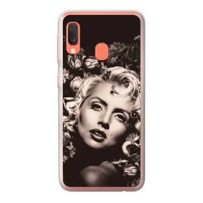 Produktbild von MuchoWow® Handyhülle Schutzhülle Hülle für Samsung Galaxy A20e Frau - Blumen - Schmetterling Silikon Softcase Handy Hülle - Abdeckung