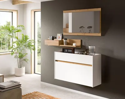 Produktbild von Garderoben-Set >Drive< in Weiß - 192x140x32cm (BxHxT)