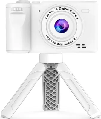 Produktbild von ZELURXX Mini Digitalkamera mit Ständer, Dual-Kamera, 1080P Video, 4.0X Zoom Beauty-Filter, Spielzeug für Kinder, Studenten, Weiß