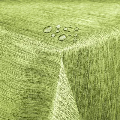 Produktbild von DecoHomeTextil Wachstuch Wachstischdecke Tischdecke Gartentischdecke gefaltet Leinen Prägung Grün 130 cm x 200 cm Eckig