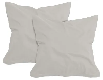 Productafbeelding van Set van 2 kussenslopen van katoen – jersey – ongeveer 40 x 40 cm, zilverkleurig