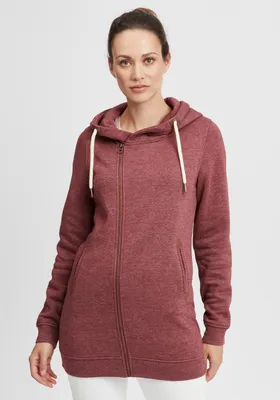 Produktbild von OXMO OXVicky Sweat Zip-Hoodie Damen Sweatjacke Kapuzenjacke Hoodie mit Kapuze Kordel Reißverschluss Eingrifftaschen Regular fit