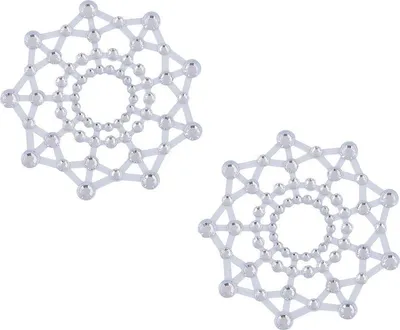 Produktbild von Jumada's Brustwarzenaufkleber {Weißer Diamant/Weiße Strasssteine} – Selbstklebend für die Brustwarze – Für aufregende Abende