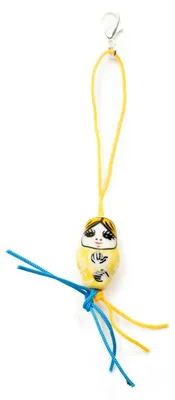 Produktbild von Matroschka Charm Miniblings Anhänger Babuschka Glückspüppchen Porzellan gelb