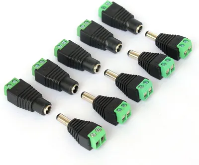Produktbild von 10x DC-Stecker/Buchse-Stecker für Videoüberwachungskamera 2,1 x 5,5 mm