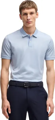 Produktbild von Boss Black H-parlay Polo einfarbig hellblau normale Passform