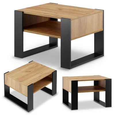 Productafbeelding van Moderne Eikenhouten Salontafel, 65 cm Breed