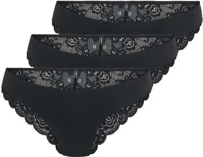 Produktbild von Only Unterhose Damen ONLCHLOE LACE BRAZIL 3-PACK NOOS ACC schwarz M