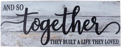 Productafbeelding van Houten plank groot - Houten wanddecoratie, natuurlijke stijl - Rustieke wanddecoratie - Decoratie voor het huis - 42 x 16 cm - Houten decoratie