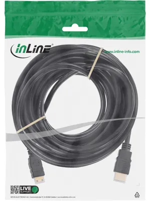 Produktbild von InLine High Speed HDMI Mini Kabel, Stecker A auf C, verg. Kont., schwarz, 5m, 5 m, HDMI Typ A (Standard), HDMI Type C (Mini), 10,2 Gbit/s, Schwarz