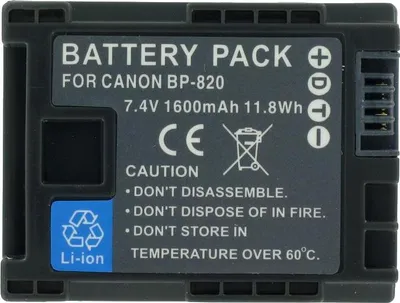 Produktbild von Canon BP-820 Ersatz-Akku für Canon Vixia HF G30, XA20, XA25 (kein original Canon Akku)