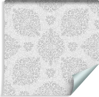 Zdjęcie produktu dla Tapeta Do Przedpokoju Szare Ornamenty WZORY Retro dekoracja z modnym efektem 3D
