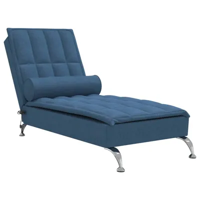 Immagine prodotto di Chaise longue da massaggio con bolster in tessuto blu
