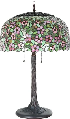 Produktbild von Clayre & Eef Tiffany Tischlampe Ø 46x72 cm Grün Rosa Glas