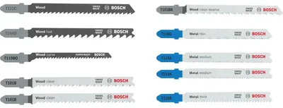 Image de Lot de lames de scie sauteuse Bosch « Wood and Metal Basic », 10 pièces