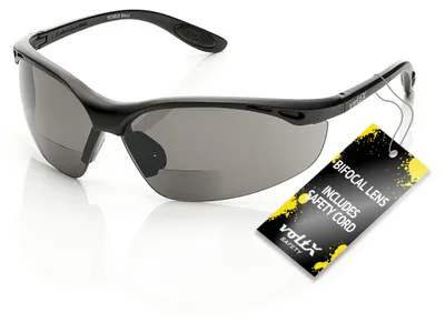 Image de Lunettes de protection bifocales voltX, couleur gris fumé, +1,5, protection UV400, avec cordon inclus