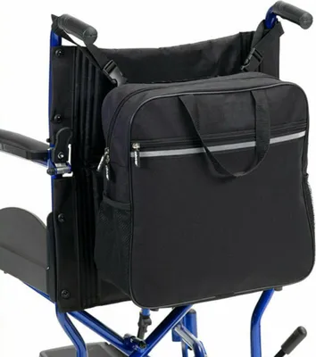 Produktbild von Rollstuhltasche Hinten Rollstuhl Rucksack Seitentasche Schwarz