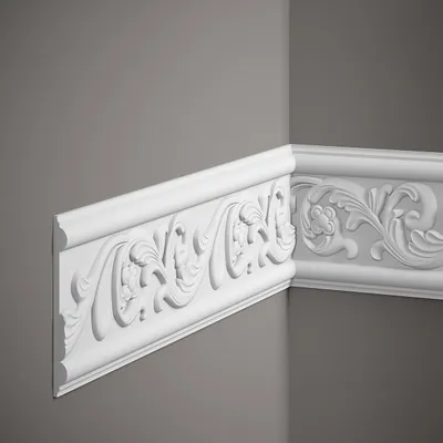 Produktbild von Mardom Wandleiste MDC236 Profoam 14 x 128 x 2000 mm Weiß Zierleiste Floral