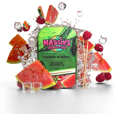 Aromatisierte Zahnstocher Watermelon Raspberry Ice, 100 Stück, Metalldose