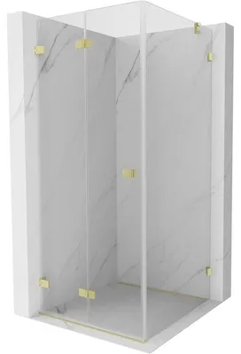 Obrázek produktu pro Mexen Lunar-F skládací sprchový kout levý 100 x 100 cm, transparentní, zlatý kartáčovaný - 836-100-100-55-00-L