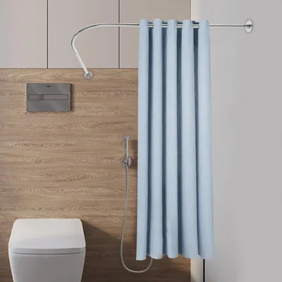 Immagine prodotto di Tenda da doccia, asta regolabile, installazione senza foratura, colore argento