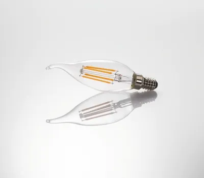 Produktbild von LED-Filament, E14, 470lm ersetzt 40W, Windstoß-Kerze, Klar, Warmweiß (00112842)