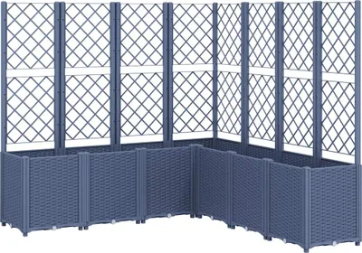 Produktbild von vidaXL Pflanzkübel mit Rankgitter Blaugrau 160x160x140 cm PP