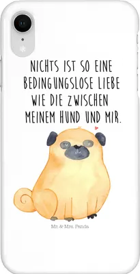 Produktbild von Mr. & Mrs. Panda Iphone XR Handyhülle Mops - Weiß - Geschenk, Hund, Liebe, Knuffig, Premium Kunststoff, Handy Case, Pure, Sprüche