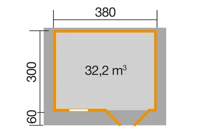 Produktbild von WEKA 111.3830.10.00 Premium Gartenhaus/Blockbohlenhaus Kempten 2 mit Vordach (60 cm)/Doppeltür/Einzelfenster ; Größe: 2 ; Farbgebung: Naturbelassen ; Wandstärke: 28 mm ; Maße (LxBxH): 360 cm x 380 cm x 262 cm ; Seitenwandhöhe: 210 cm