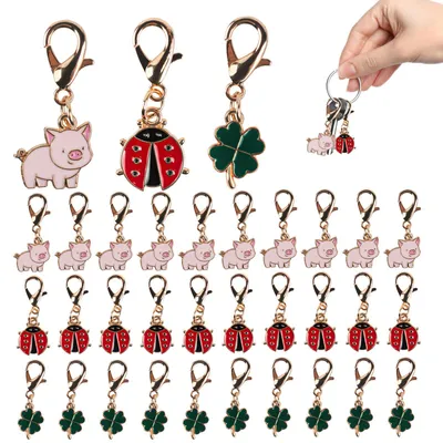 Glücksbringer Schlüsselanhänger Set, 30 Stück Metall