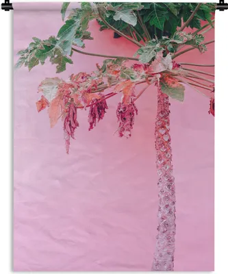 Produktbild von MuchoWow® Wandteppich Wandbehang Palme - Tropisch - Rosa - Sommer 60x80 cm Tapisserie Dekoration Wandtuch - Decke - Wandtücher - Wohne