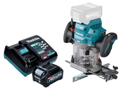 Obrázok produktu pre Makita RP 001 GD101 Akumulátorová fréza 40 V max. 12 mm bez kefiek + 1x akumulátor 2,5 Ah + nabíjačka