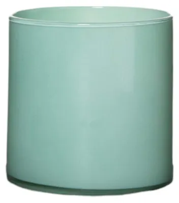 Image de Vase cylindrique OttoSimon, décoratif, en plastique, vert aqua, 15 x 15 cm
