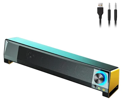 Productafbeelding van RGB desktop-Soundbar | draagbare pc-luidspreker | bassurround computerboxen
