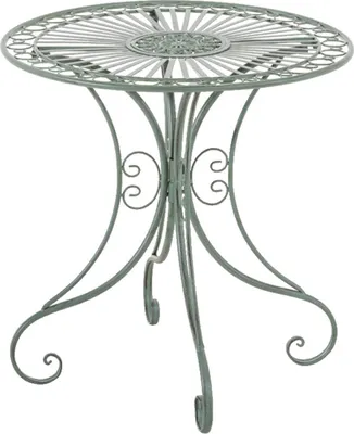 Immagine prodotto di Tavolo da giardino nostalgico - tavolo da pranzo retrò, stabilità artigianale per piccoli spazi | Colore: verde antico