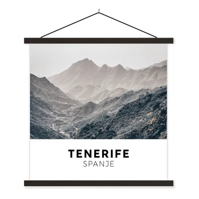 Produktbild von MuchoWow® Textilposter Teneriffa - Spanien - Berge 120x120 cm mit schwarzem Rahmen - Aufhängungsset