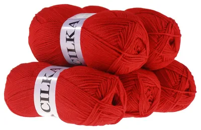 500g Strickgarn CILKA by VLNIKA Klassikgarn Strickwolle mit Schimmereffekt, ziegelrot