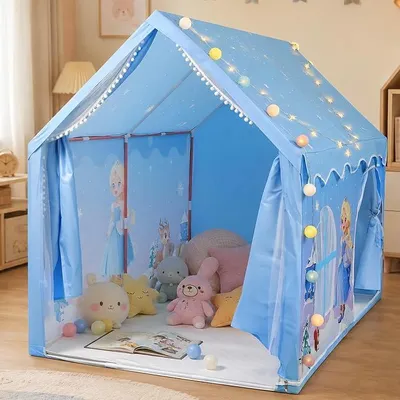 Imagen del producto de Tienda de juegos para niños, casita con alfombra, tienda grande, 160 x 105 x 128 cm