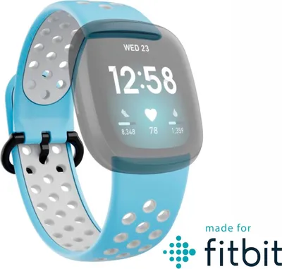 Produktbild von hama Sportarmband für Fitbit Versa 3/4/Sense (2), in Hellblau