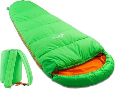 Produktbild von Famanu Schlafsack für Kinder - Tragbarer Kinderschlafsack - Ideal für Outdoor Reisen Camping - Leicht & Kompakt - Mumienschlafsack mit