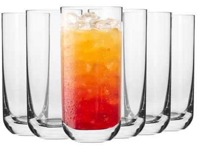 Longdrinkgläser 6er Set 360 ml Glamour Kristallglas